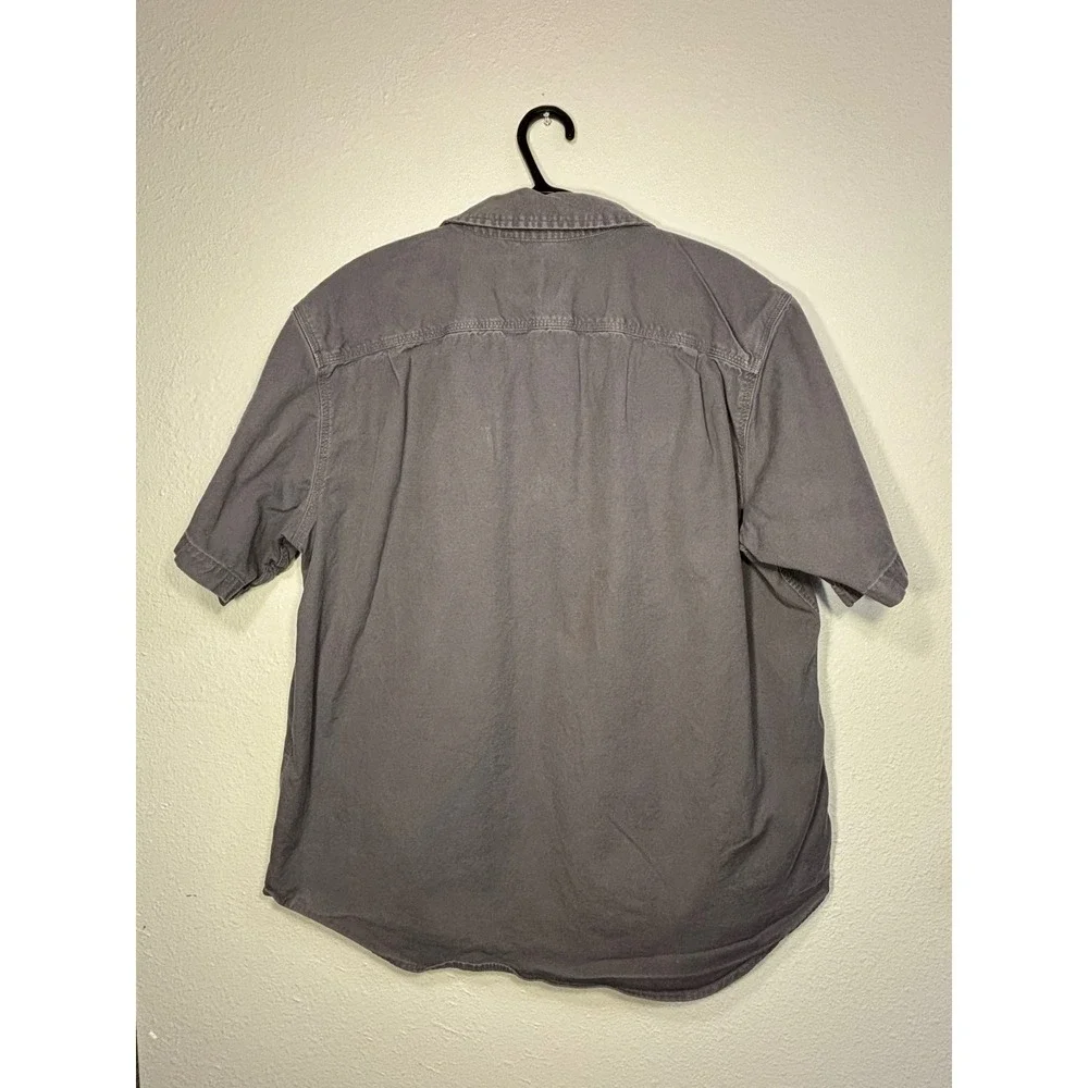 Carhartt Rugged Flex Mens XL Relaxed Fit Short Sleeve Button Down Shirt Gray - Picture 4 of 5